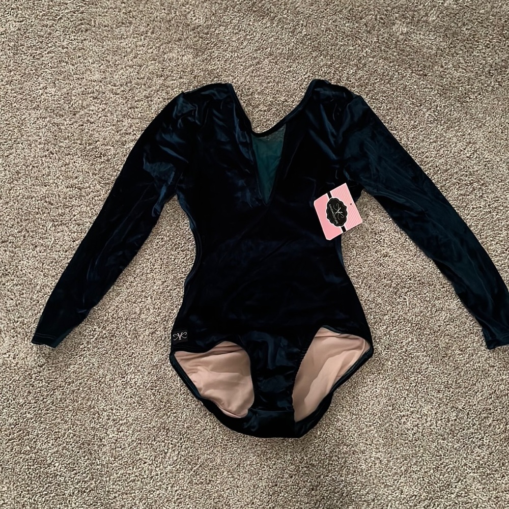Brand new Kandi Kouture hunter green velvet leotard